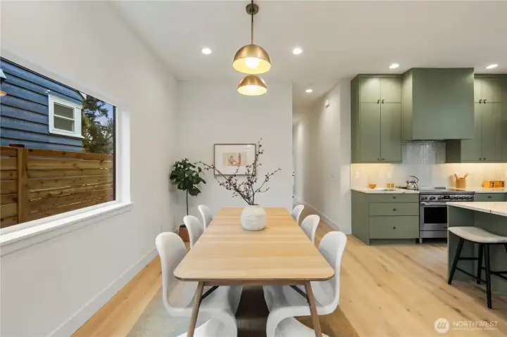 Kitchen to dining experience.  How convinient!