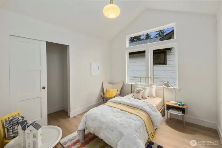 Upper floor bedroom 3 with vaulted ceiling