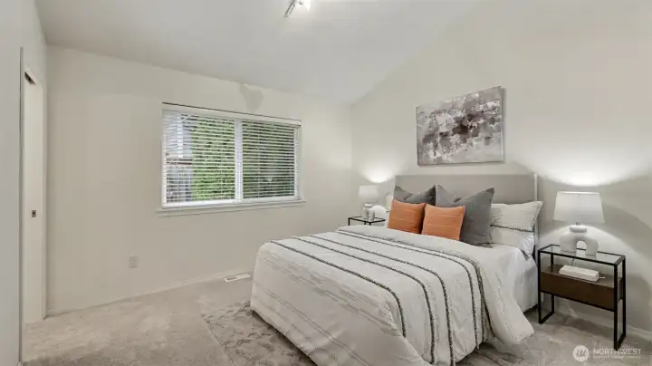 Primary BR with vaulted ceiling