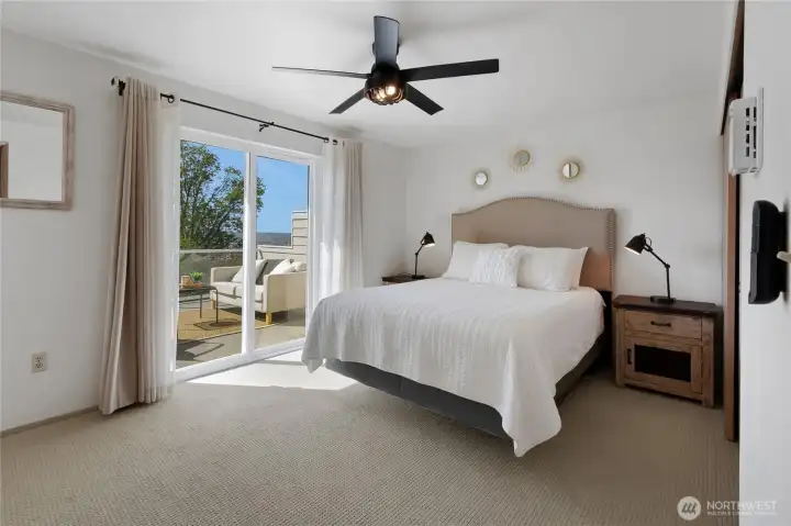 Master Suite with Private Deck to Enjoy Mornings, Afternoons or Evenings