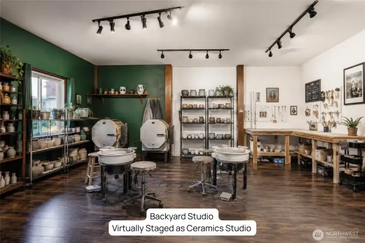 Backyard Studio Virtually Staged as Ceramics Studio