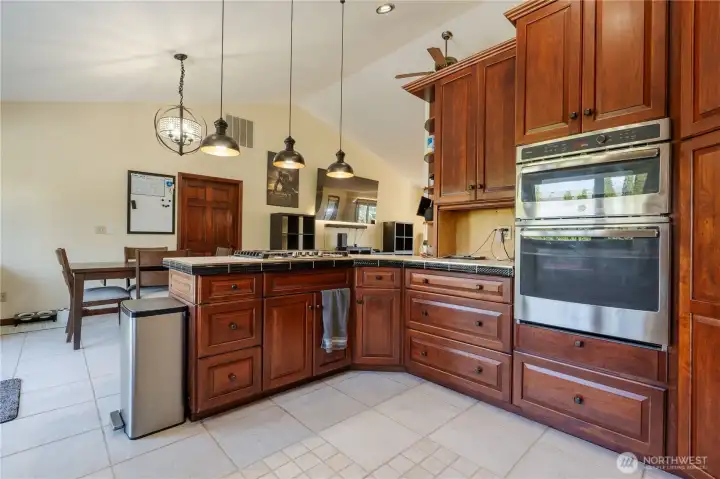Kitchen with convection oven, convection microwave, natural gas cook top from DeWaard & Bode