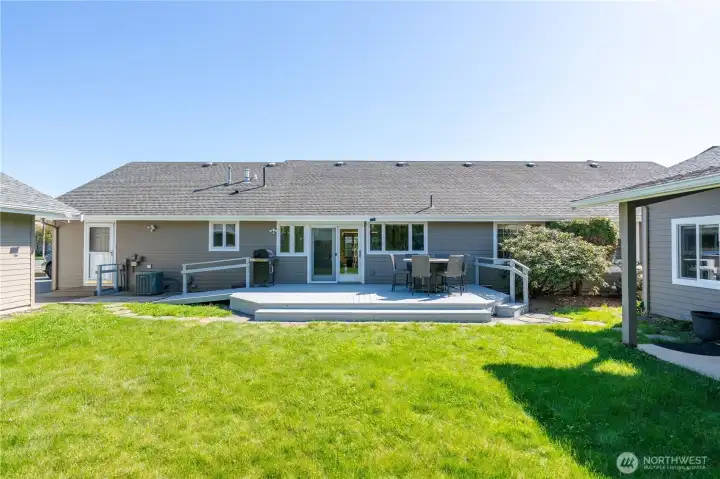 Backyard facing home