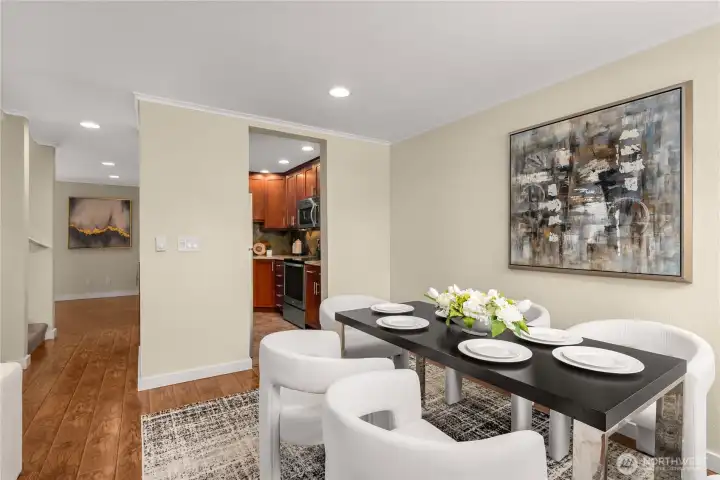 Open dining area with seamless connection to the living room and kitchen!