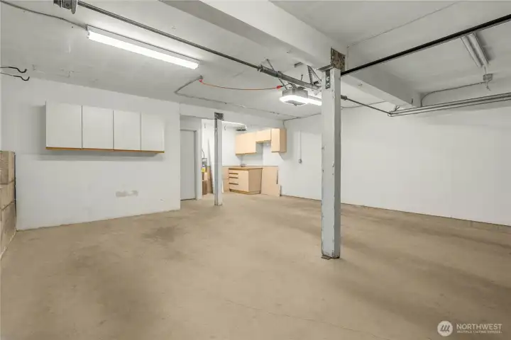 Attached 2-car garage with new garage door opener (2025)