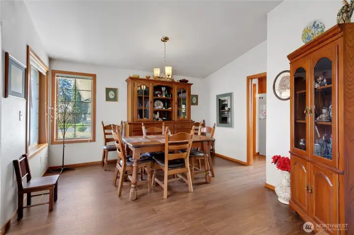 Open dining room from living room