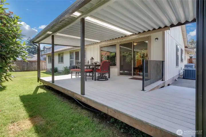Covered, composite deck for those rainy day BBQ's