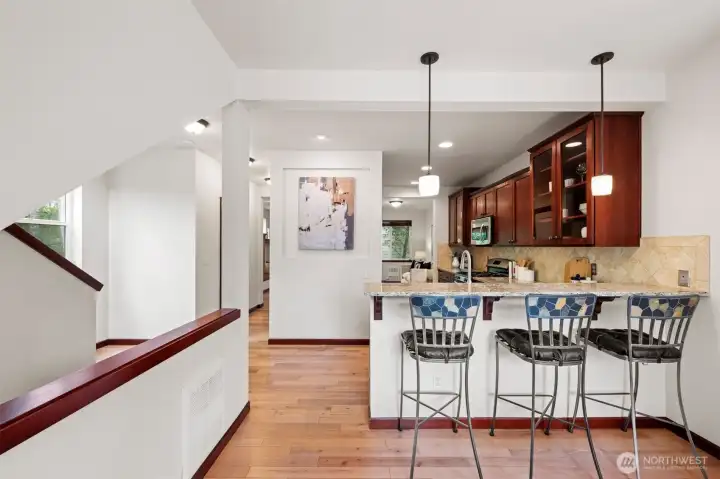 An abundance of natural light throughout on all levels.