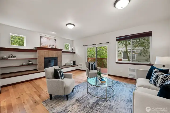 Expansive living area and slider to the deck, wonderful for summertime!