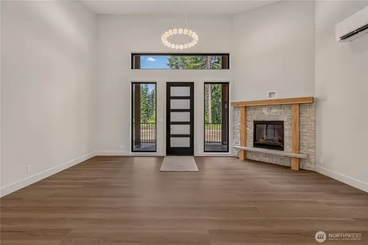 Family Space and cozy custom fireplace