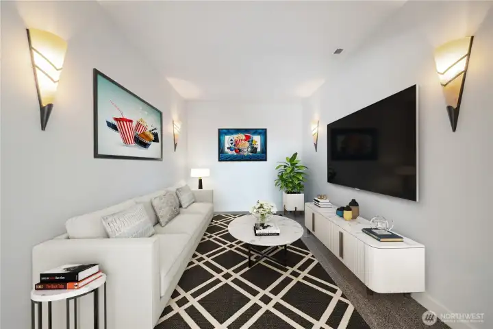 virtually staged theater room