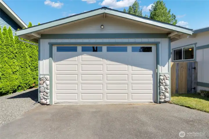 front of garage front of garage