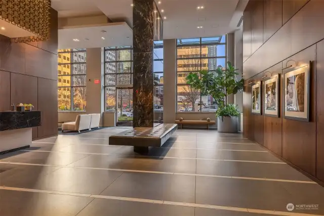 Secure lobby with 24-hour concierge and secure covered parking garage. Unit 3606 boasts 2 stand-alone, side-by-side parking spaces on P1 close to the elevator with an adjacent storage unit!