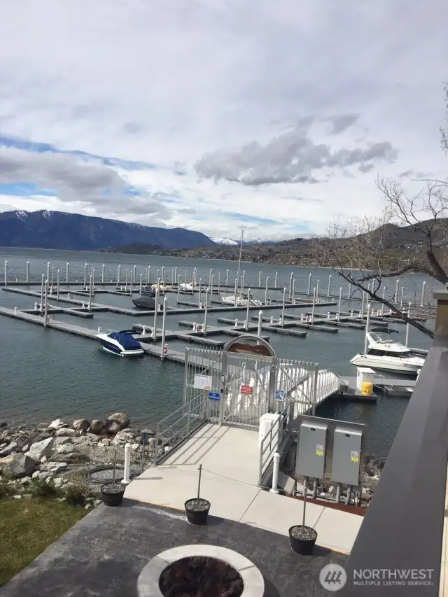 Easily accessible, once through the locked gate, C12 is just steps down the dock from the boat with the blue cover.