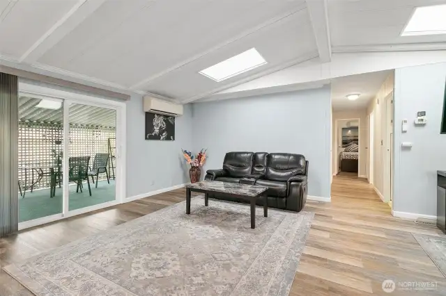 Open floor plan with spacious living room.