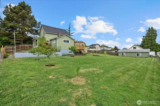 This corner lot is oversized.  Enough to build another home or possible DADU!
