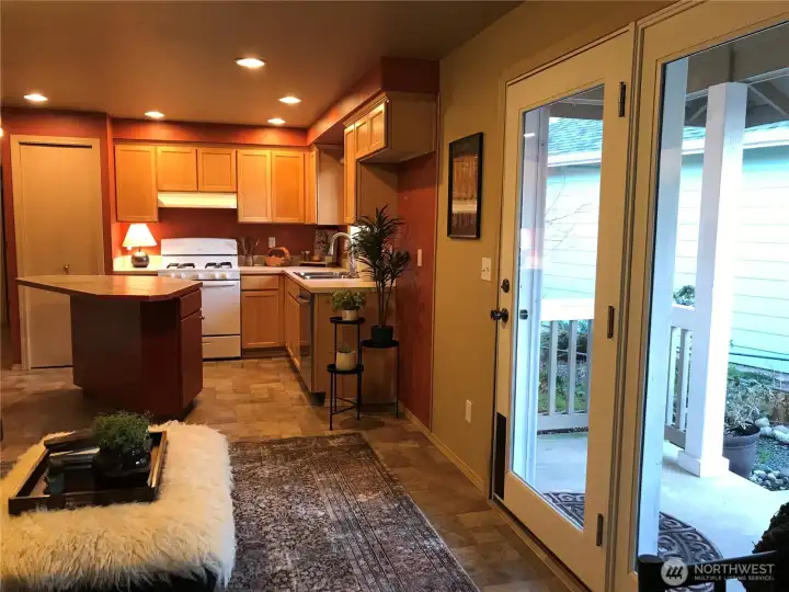 French doors to the back porch