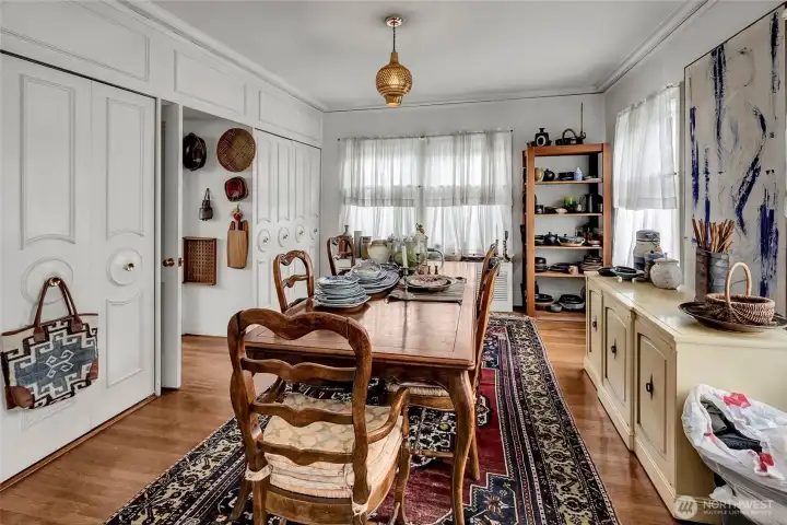 Dining room off of kitchen.   Opportunity to open kitchen, sunroom and dining room, into one large family room.