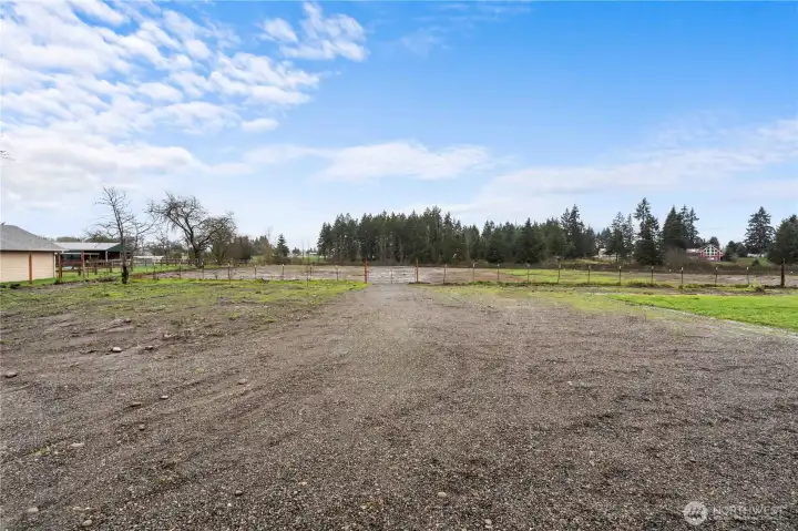 Back half of property is ready for a potential barn and perfect for those looking to start a hobby farm.
