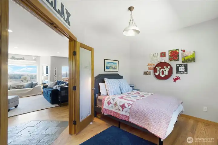 Main floor office with french doors