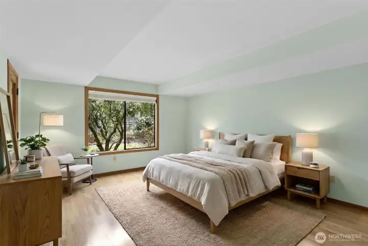 Primary bedroom - virtually staged.