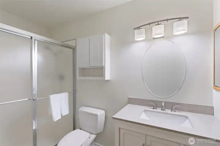Primary bath with spacious shower!