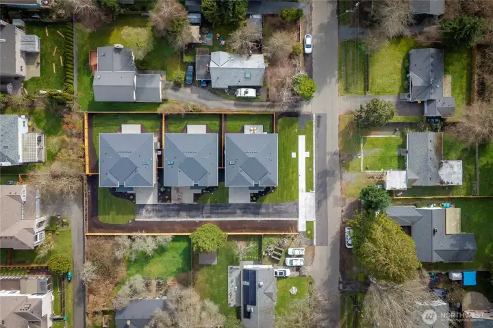 The presale home is the middle property. The presale home is the middle property.