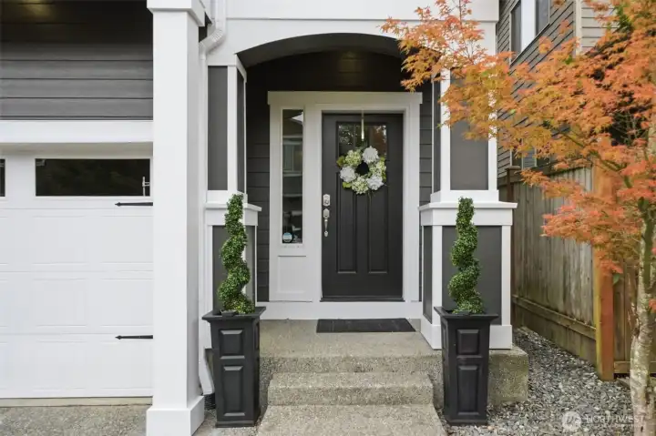 Inviting covered front entry. Inviting covered front entry.