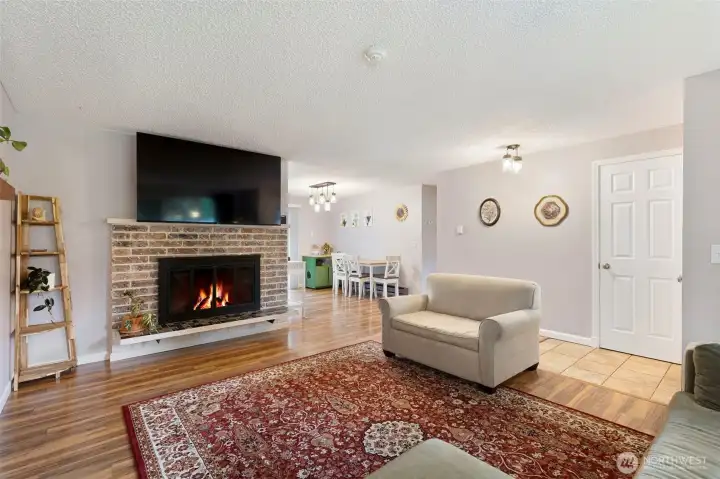 Wood burning fireplace