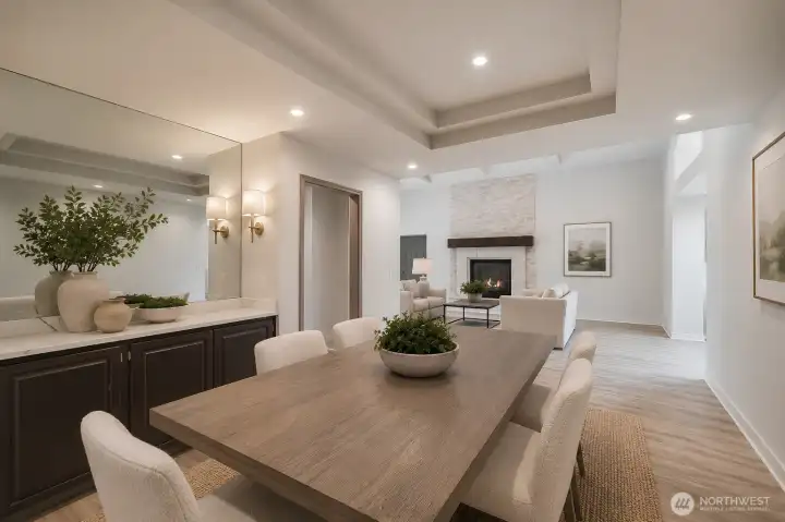 Virtually staged dining room Virtually staged dining room