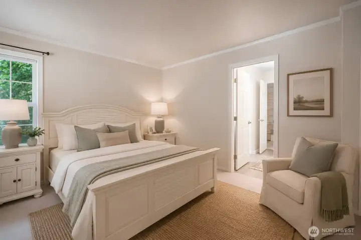 Virtually staged guest bedroom Virtually staged guest bedroom