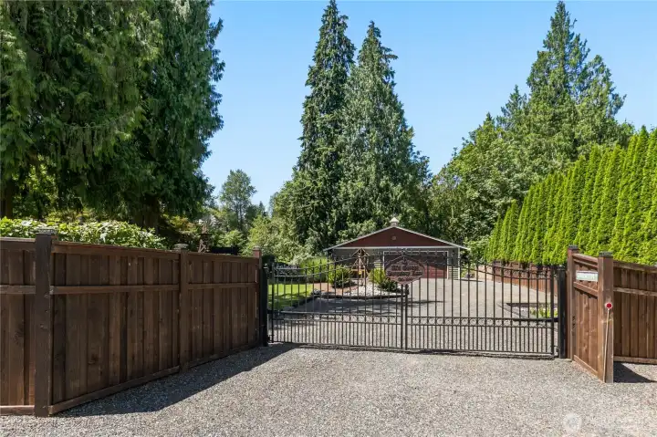 “Gated entry providing access to the detached garage and backyard.” “Gated entry providing access to the detached garage and backyard.”