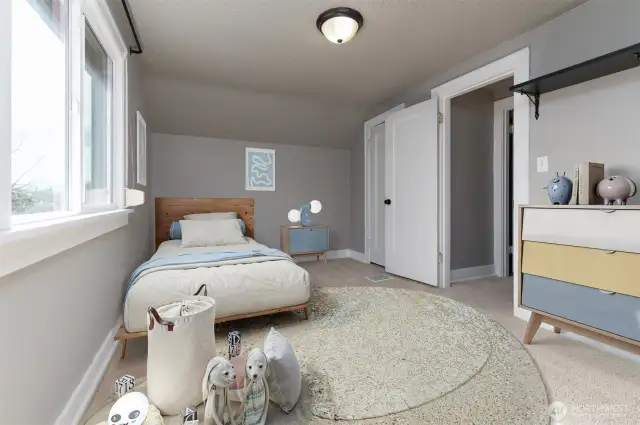 Virtually staged bedroom