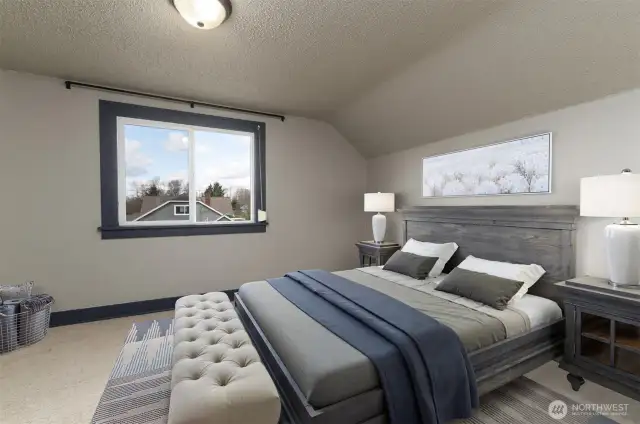 Virtually staged bedroom