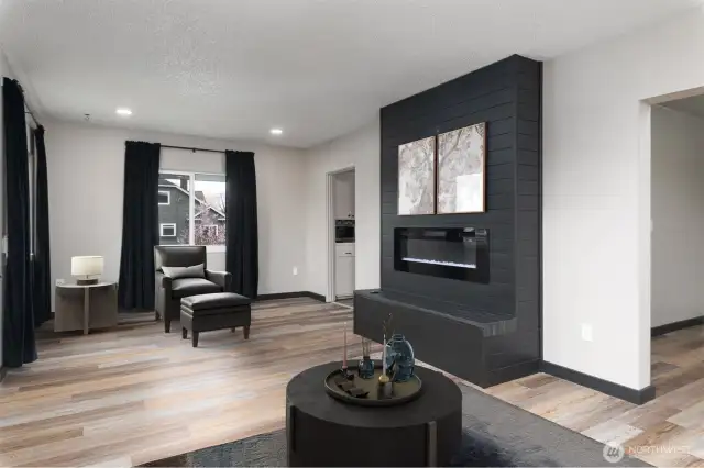 Virtually staged living area