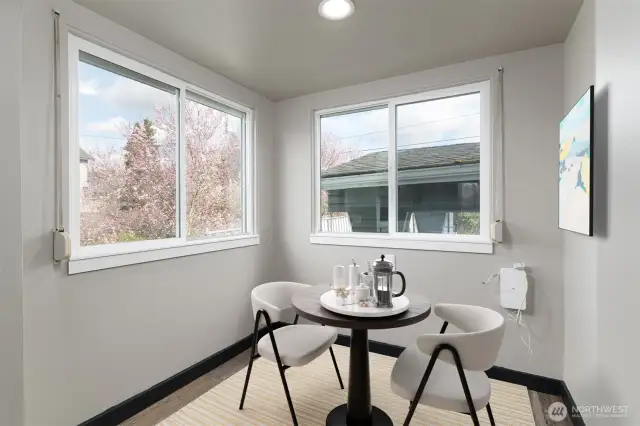 Virtually staged breakfast nook