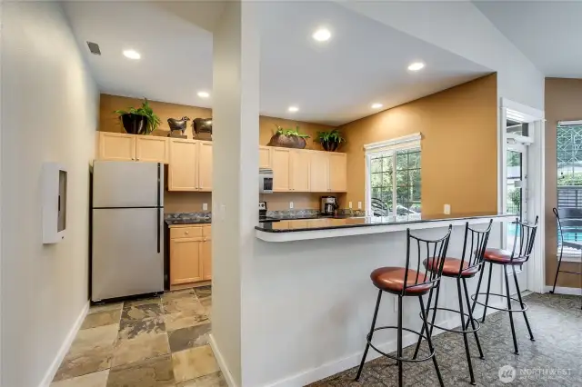The clubhouse offers a full kitchen for parties and functions