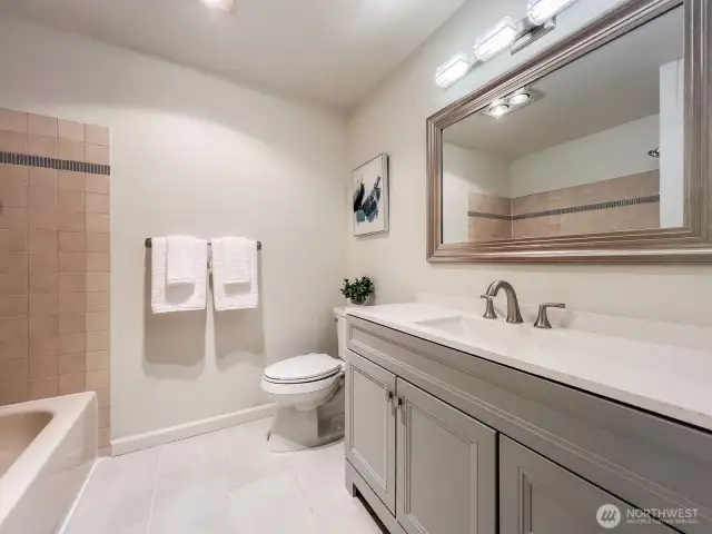 Main Bathroom with Updated Vanity