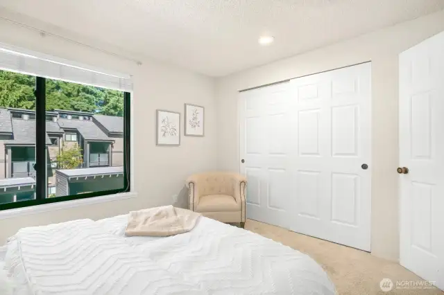 The large closet in the second bedroom provides lots of storage.