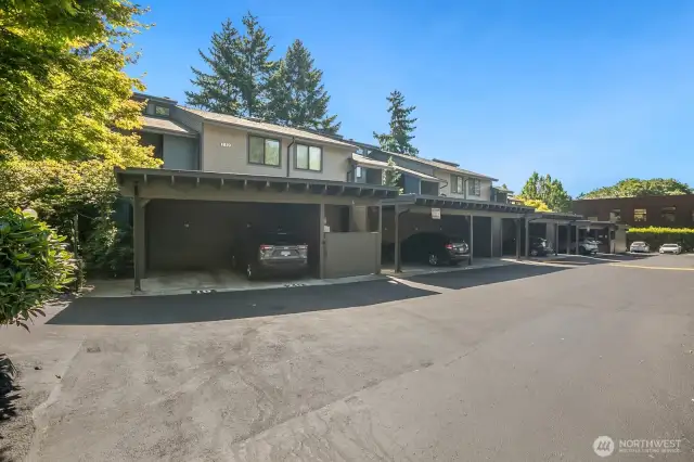 Carport parking spot #25 is just a few steps from the stairs to unit 303.