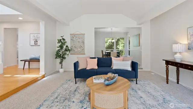 The owners selected high-end carpet and padding for lasting comfort, paired with soft, timeless colors. This room features a satin finish in the elegant shade “Natural Choice.”