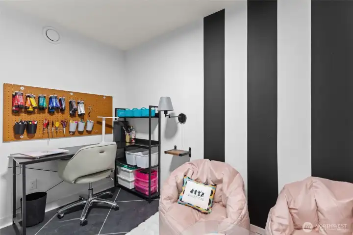 3rd bedroom on lower level - currently being used as an office.