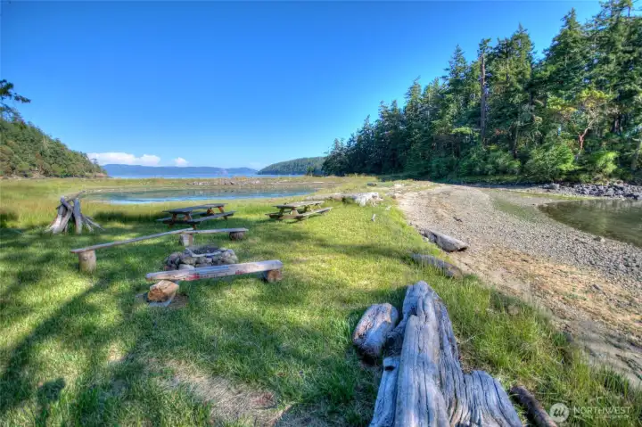 Double Cove community beach and dock for homeowners use.