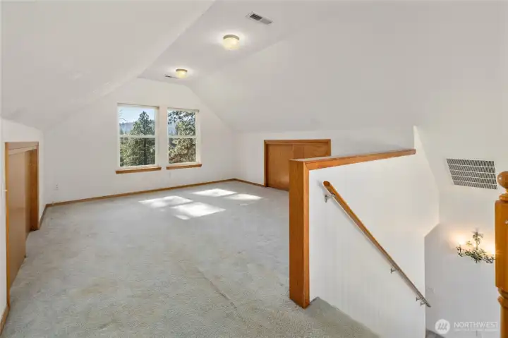 Upstairs bonus room or bedroom.