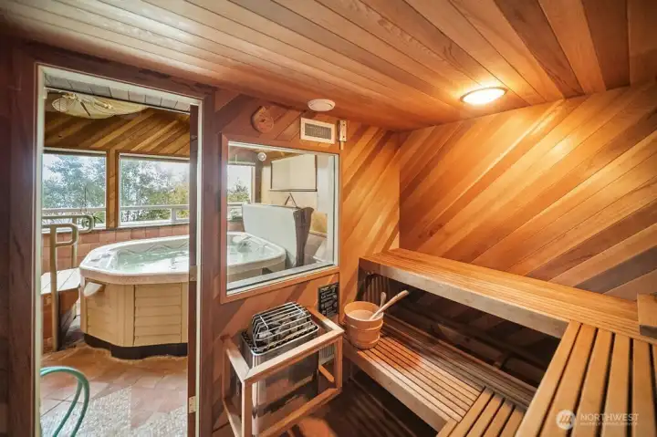 Inside the sauna