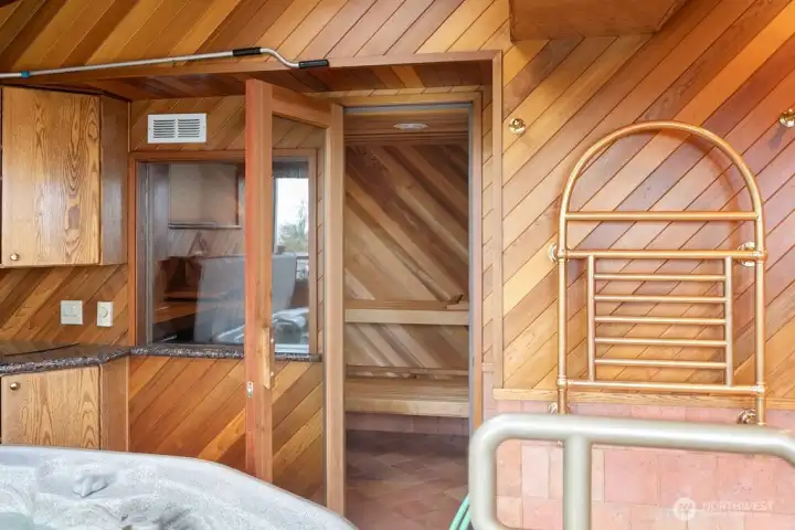 Sauna entrance