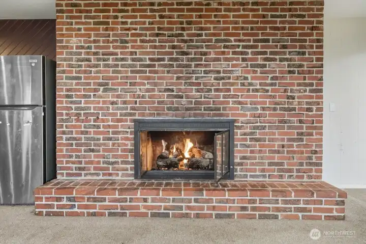 Lower level fireplace