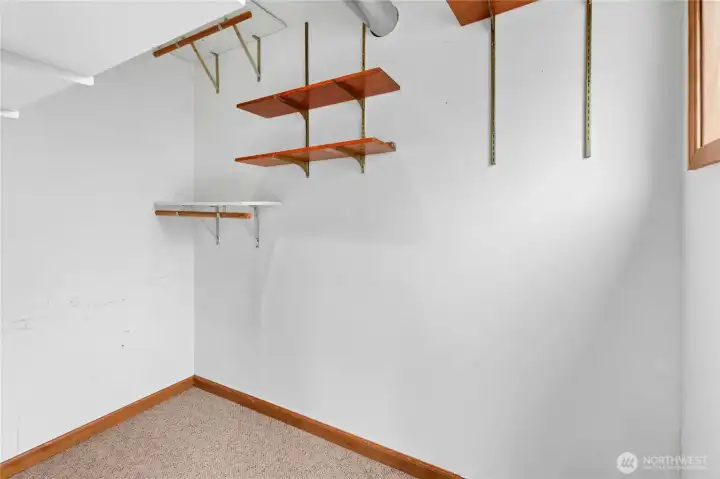 Fantastic walk-in closet located off the family room.