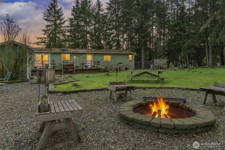 The manufactured home is in decent shape.