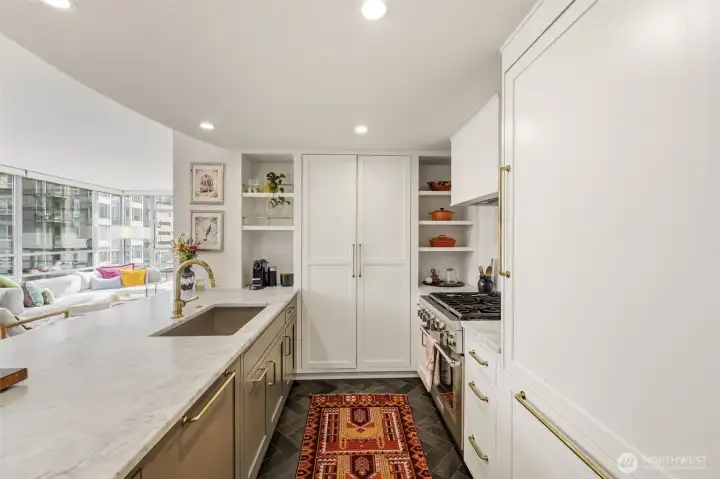 Custom built-in cabinets.